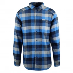New Arrivals Columbia Men's Blue Black Grey Plaid Cornell Woods L/S Flannel Shirt (467)