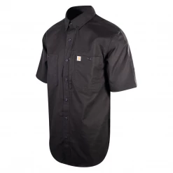 Carhartt Men's Black Rugged Professional Series Canvas S/S Woven Shirt (S01)