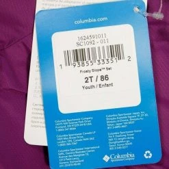 Columbia Girl's Lilac Stripe Outgrown Frosty Slope 2PC Jacket & Bib Winter Set