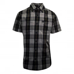 Harley-Davidson Men's Navy Grey Yellow S/S Woven Shirt (S02)