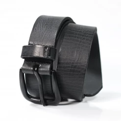 Billabong Men's Black Cow Leather Black Buckle Belt (S01)