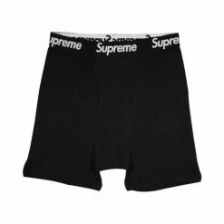 Supreme Men's 100% Authentic 2 Pack Black Boxer Briefs Mens