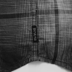 PrAna Men's Black Charcoal Grey Plaid S/S Woven Shirt (S15)