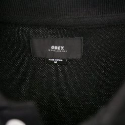 OBEY Men's Black Blue Button L/S Polo Shirt (S06)