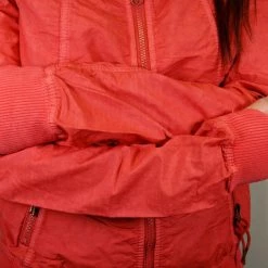 Clearance Bench Women's Pink Red Militaristic Zip-Up Jacket (Medium)