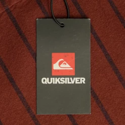 Quiksilver Men's Maroon Navy Striped L/S Flannel Shirt (S12) Mens