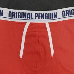 Original Penguin Men's 3 Pack Maroon, Orange, Maroon Boxer Brief