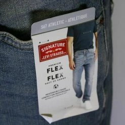 Levi Strauss & Co. Men's Blue Athletic Premium Flex Denim Jeans (S67)