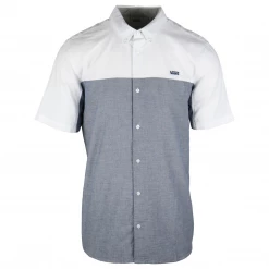Vans Men's Parktown Two Tone Dress Blue S/S Woven Shirt (LOCATION : C5)