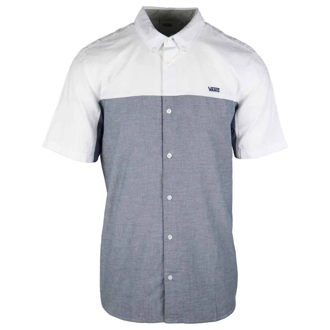 Vans Men's Parktown Two Tone Dress Blue S/S Woven Shirt (LOCATION : C5) 3 Vans Men's Parktown Two Tone Dress Blue S/S Woven Shirt (LOCATION : C5)
