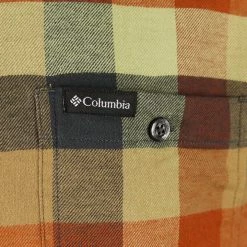 Columbia Men's Pale Mustard Orange Plaid Cornell Woods L/S Flannel Shirt (242) 12 Columbia Men's Pale Mustard Orange Plaid Cornell Woods L/S Flannel Shirt (242)