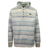 O'Neill Men's Cream Blue Striped Light Weight Viewpoint Henley Hoodie (S01)