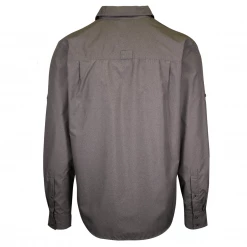 PrAna Men's Grey Essential Solid L/S Woven Shirt (S70)