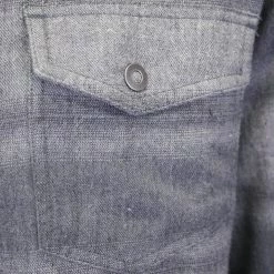 PrAna Men's Dark & Light Grey L/S Striped Flannel Shirt (S42)