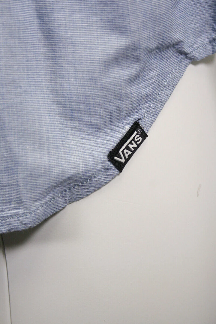 VANS Men's True Blue Cross Hatch-B S/S Woven Shirt 7 VANS Men's True Blue Cross Hatch-B S/S Woven Shirt