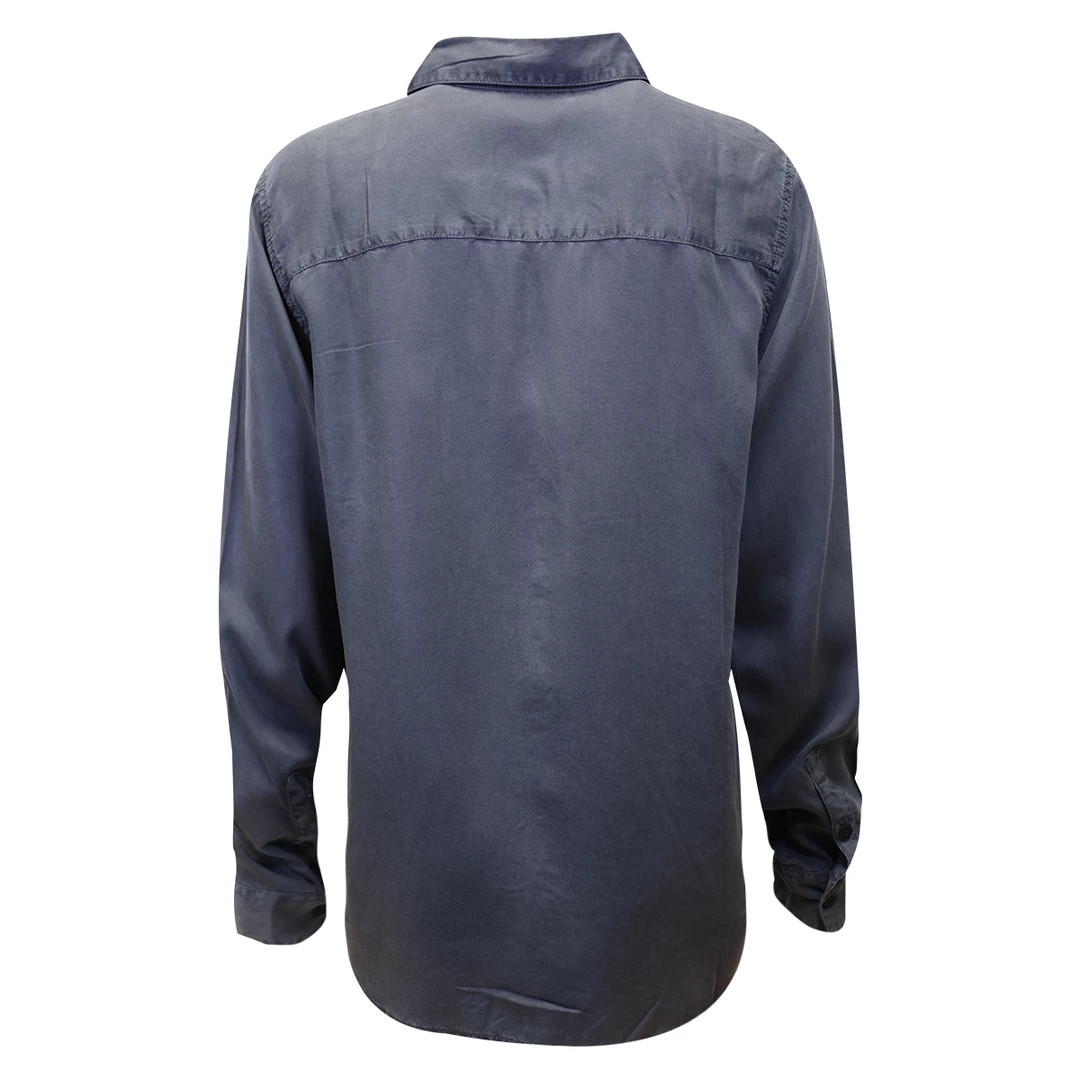 Harley-Davidson Women's Solid Grey Vertical Text L/S Woven Shirt (S04) 5 Harley-Davidson Women's Solid Grey Vertical Text L/S Woven Shirt (S04)