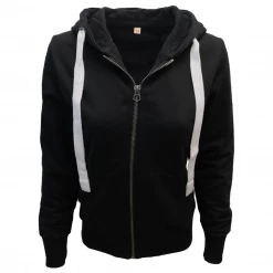 Brand Fashion Women's Black Full Zip-Up Hoodie