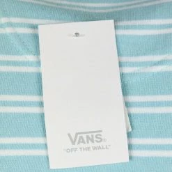 Vans Men's Cyan Blue White Striped Just Smile S/S T-Shirt (S02)