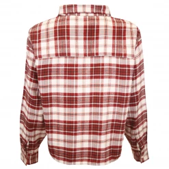 Levi's Women's Red White Maple Utility Plaid Cropped L/S Flannel Shirt (S01) 14 Levi's Women's Red White Maple Utility Plaid Cropped L/S Flannel Shirt (S01)