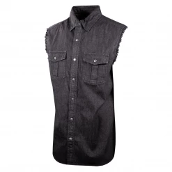 Harley-Davidson Men's Charcoal Denim Sleeveless Vest