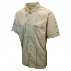 Columbia Men's Beige Plaid Thirty Mile Ledge EXS S/S Woven Shirt (271) XL