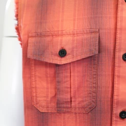 Harley-Davidson Men's Coral Grapefruit Plaid Sleeveless Vest (S02)