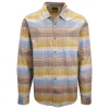 PrAna Men's Golden Brown Blue Salmon Plaid L/S Woven Shirt (S26)