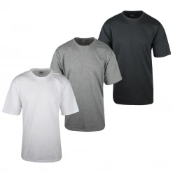 Mens Dickies Men's White Heather Grey Black 3 Pack S/S T-Shirt (S03)