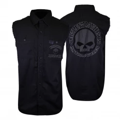 Spotted Clothing Harley-Davidson Men's Charcoal Skull Sleeveless Vest (No Main Label)