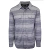PrAna Men's Dark & Light Grey L/S Striped Flannel Shirt (S42)