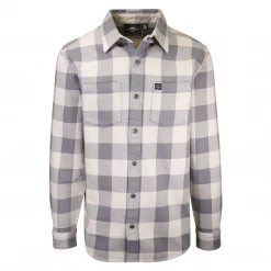 Harley-Davidson Men's No. 1 Grey Cream Plaid L/S Woven Shirt (S40)