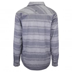 PrAna Men's Dark & Light Grey L/S Striped Flannel Shirt (S42)