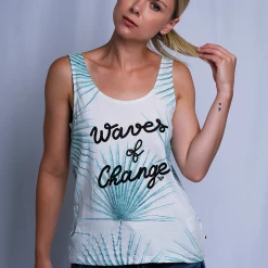 Tanks Roxy Women's Waves Of Change Palm Leaves Sleeveless Tank Top (S04)
