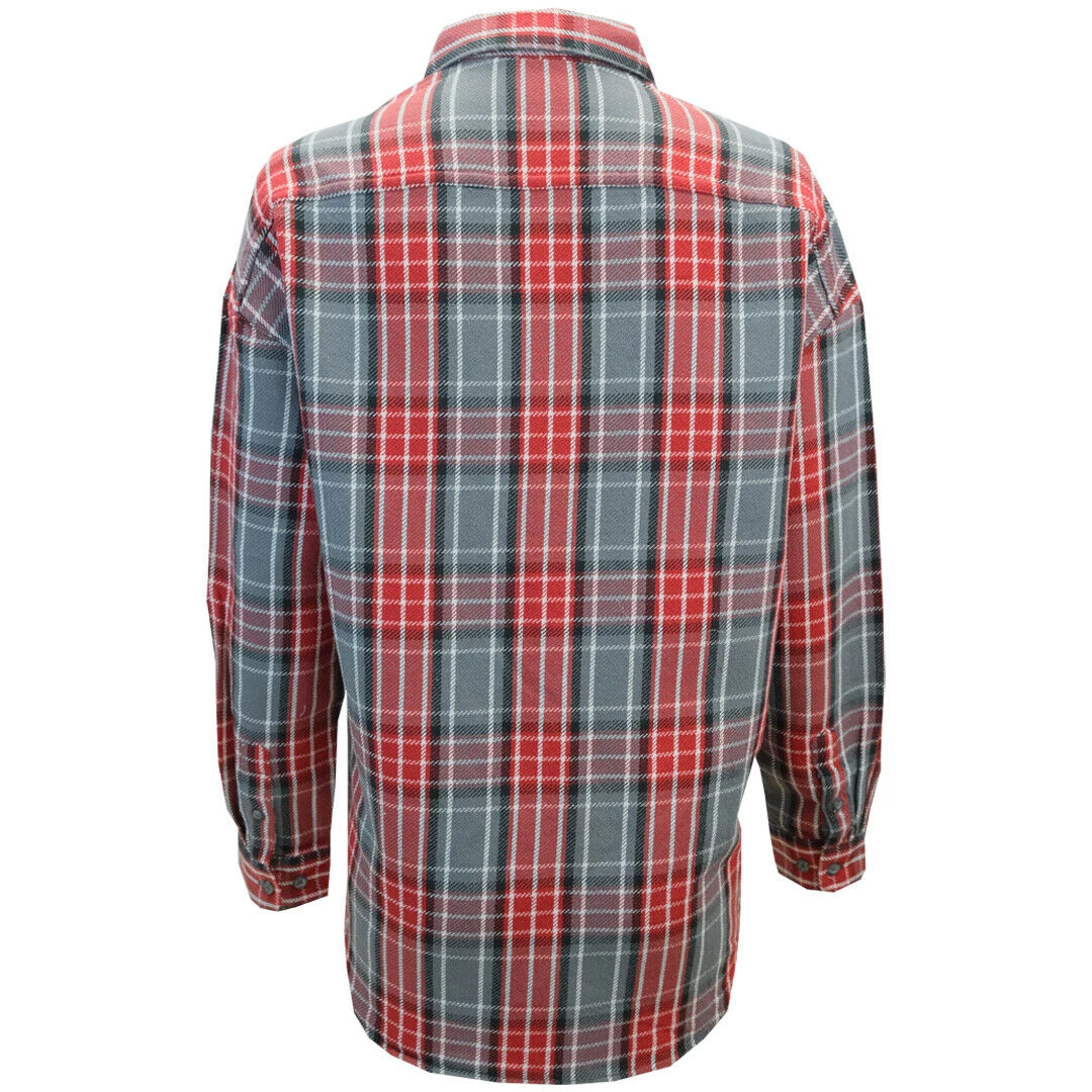 OBEY Women's Grey Red Black Plaid L/S Shirt (S04) Small 5 OBEY Women's Grey Red Black Plaid L/S Shirt (S04) Small