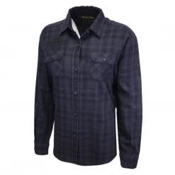 Harley-Davidson Women's Charcoal Black Applique Plaid L/S Woven Shirt (S12)