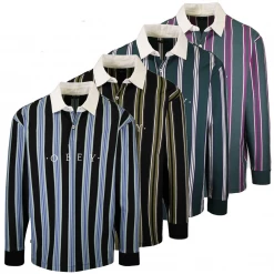 OBEY Men's Stripe Button L/S Polo Shirt (S03)