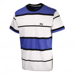 OBEY Men's Blue White Black Blocked S/S T-Shirt