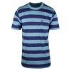 Volcom Men's Ocean Blue Navy Coral Striped Maxer S/S T-Shirt (S51) New Arrivals
