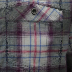 PrAna Men's Magenta Grey White Plaid S/S Woven Shirt (S23)