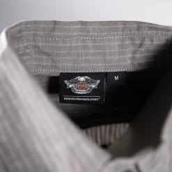 Harley-Davidson Men's Grey Vertical Striped S/S Woven Shirt (S24)