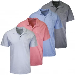 Eddie Bauer Men's River Wash Slub S/S Polo Shirt Mens