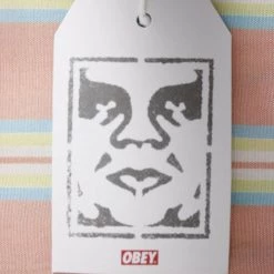 OBEY Men's Coral York Vertical Striped S/S Woven S02