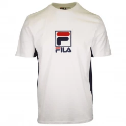FILA Men's White Big F-Box Logo S/S T-Shirt (178)