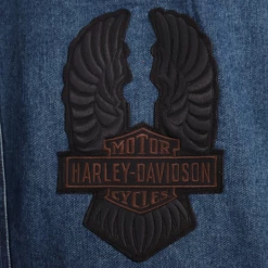 Harley-Davidson Women's Blue Denim Sleeveless Vest