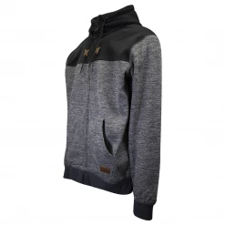 Quiksilver Men's Dark Grey & Heather Grey Two Tone Full Zip Hoodie (S02)