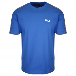 FILA Men's Blue With Lettering Shoulder Pad & Logo S/S T-Shirt (172)