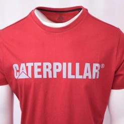 Spotted Clothing Caterpillar Men's Crimson Red & Grey S/S T-Shirt S15