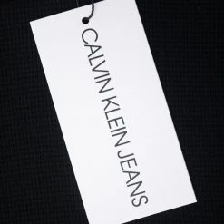 Calvin Klein Men's Black Crewneck Knit L/S Pullover Sweater (S05) Mens