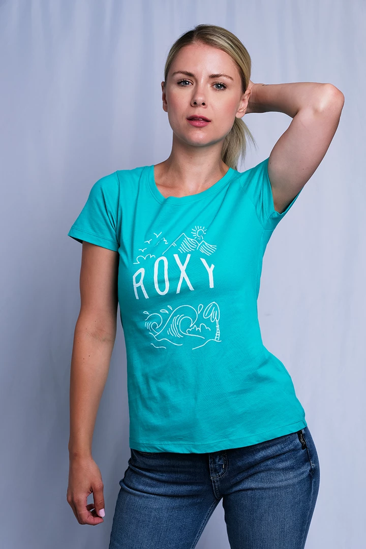 Roxy Women's Turquoise Paradise S/S T-Shirt (S04) 4 Roxy Women's Turquoise Paradise S/S T-Shirt (S04)