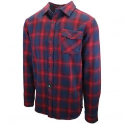 Rip Curl Men's Navy Red Plaid L/S Flannel Shirt (S08)